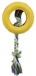 Rubberized Dog Chew Rope and tire - Yellow