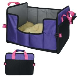 Pet Life 'Travel-Nest' Folding Travel Cat and Dog Bed - Purple - Small